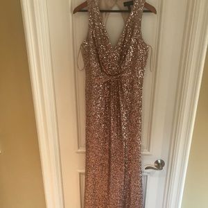 Beautiful ROSE GOLD sequence evening gown.